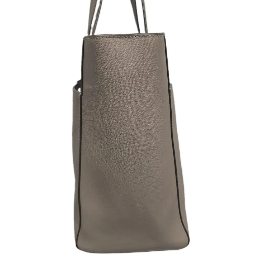 Tory Burch Parker Saffiano Leather Tote Shoulder Bag Greige 10008011 Dust Storm